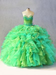 Multi-color Sleeveless Organza Lace Up Quinceanera Gowns for Sweet 16 and Quinceanera