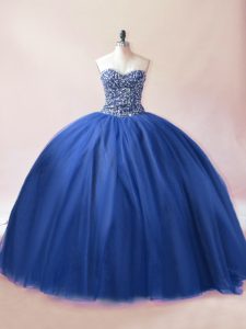 Tulle Sleeveless Floor Length Sweet 16 Quinceanera Dress and Beading