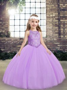 Cheap Sleeveless Beading Lace Up Pageant Dress