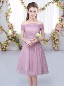 Ideal Short Sleeves Belt Lace Up Dama Dress