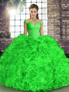 Most Popular Floor Length Ball Gowns Sleeveless Green Quinceanera Dress Lace Up