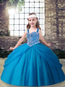 Sleeveless Beading Lace Up Child Pageant Dress