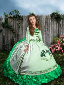 Beautiful Ball Gowns Sleeveless White Pageant Gowns For Girls Sweep Train Lace Up