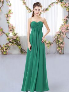 Captivating Sweetheart Sleeveless Chiffon Quinceanera Court Dresses Ruching Zipper