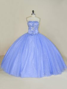 High End Sleeveless Lace Up Floor Length Beading and Sequins Quinceanera Gown