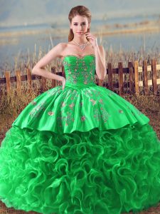 Stunning Green Quinceanera Gowns Sweetheart Sleeveless Lace Up