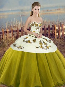 Comfortable Sleeveless Lace Up Floor Length Embroidery and Bowknot Ball Gown Prom Dress