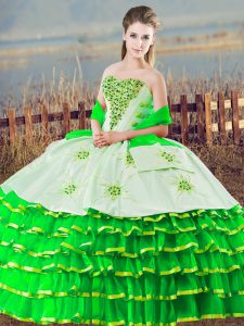 Beauteous Floor Length Green Sweet 16 Dresses Sweetheart Sleeveless Lace Up