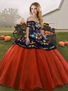 Sleeveless Lace Up Floor Length Embroidery Sweet 16 Dress