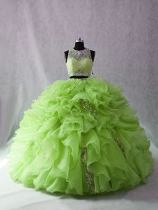 Ball Gowns Sleeveless 15 Quinceanera Dress Brush Train Zipper