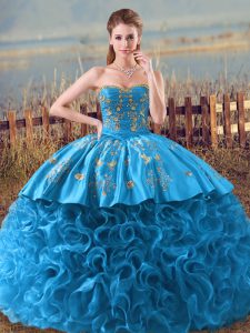 Excellent Floor Length Ball Gowns Sleeveless Baby Blue Sweet 16 Dress Brush Train Lace Up