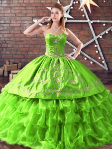 Sweet 16 Quinceanera Dress Sweet 16 and Quinceanera with Embroidery Sweetheart Sleeveless Lace Up