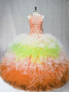 Floor Length Ball Gowns Sleeveless Multi-color Quinceanera Gown Zipper