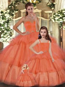 Sleeveless Ruffled Layers Lace Up Sweet 16 Quinceanera Dress