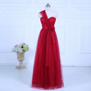 Delicate Wine Red Sleeveless Tulle Zipper Dama Dress for Quinceanera for Wedding Party