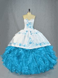 Sleeveless Lace Up Beading and Ruffles Sweet 16 Dresses