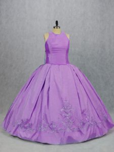 Sleeveless Zipper Floor Length Embroidery Sweet 16 Dresses