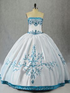 Traditional Sleeveless Lace Up Floor Length Embroidery Sweet 16 Quinceanera Dress