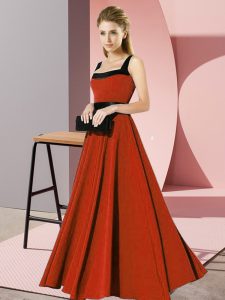 Floor Length Empire Sleeveless Rust Red Quinceanera Court Dresses Zipper