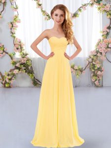 Romantic Sweetheart Sleeveless Chiffon Quinceanera Dama Dress Ruching Lace Up