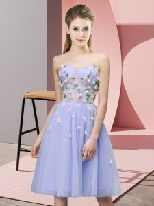 Discount Tulle Sleeveless Knee Length Dama Dress and Appliques