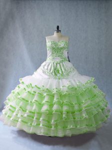 Sweetheart Sleeveless Lace Up Sweet 16 Dress Organza