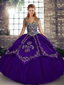Suitable Sleeveless Beading and Embroidery Lace Up Quince Ball Gowns