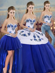 Sleeveless Embroidery and Bowknot Lace Up Quinceanera Dress