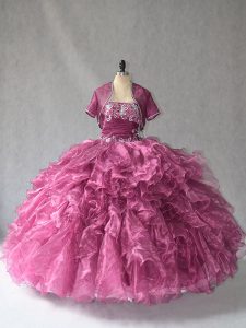 Luxury Burgundy Ball Gown Prom Dress Sweet 16 and Quinceanera with Beading and Ruffles Strapless Sleeveless Lace Up