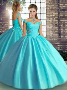 Sleeveless Beading Lace Up 15 Quinceanera Dress