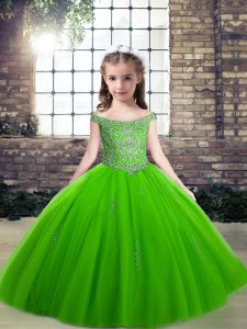 Floor Length Ball Gowns Sleeveless Pageant Dress Toddler Lace Up
