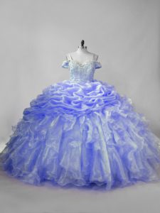 Decent Sleeveless Brush Train Lace Up Beading and Ruffles and Pick Ups 15 Quinceanera Dress