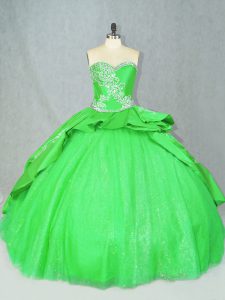 Lace Up 15 Quinceanera Dress Embroidery Sleeveless Brush Train