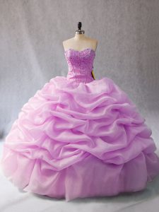 Pick Ups Quince Ball Gowns Lilac Lace Up Sleeveless Floor Length