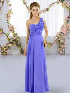 Fantastic Sleeveless Hand Made Flower Lace Up Quinceanera Court Dresses