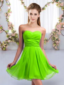 High End Empire Court Dresses for Sweet 16 Sweetheart Chiffon Sleeveless Mini Length Lace Up