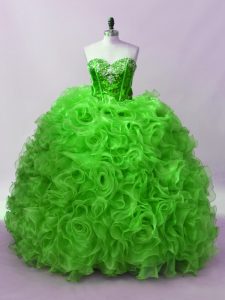 Fantastic Floor Length Green Quinceanera Dress Sweetheart Sleeveless Lace Up