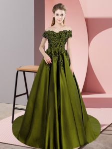 Classical Floor Length Zipper Quinceanera Dresses Olive Green for Sweet 16 and Quinceanera with Lace