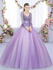 Classical Long Sleeves Lace and Appliques Zipper Quince Ball Gowns