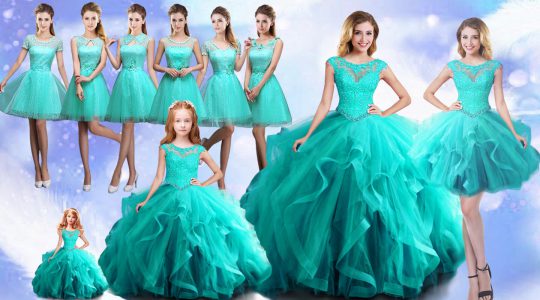 New Arrival Lace Up Quinceanera Gowns Aqua Blue for Military Ball and Sweet 16 and Quinceanera with Beading