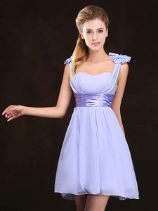 Straps Straps Sleeveless Zipper Mini Length Ruching and Bowknot Damas Dress