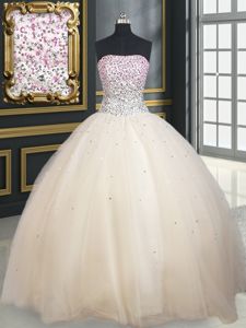 Smart Sleeveless Beading Lace Up Sweet 16 Quinceanera Dress