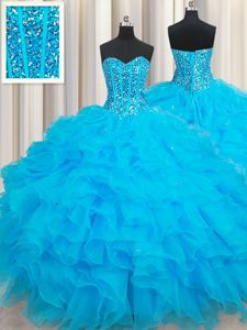 Straps Straps Organza and Taffeta Sleeveless Floor Length Quinceanera Dress and Embroidery and Ruffled Layers