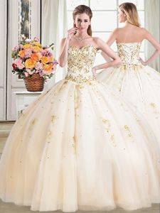 Deluxe Three Piece White Lace Up Sweetheart Beading and Ruffled Layers Sweet 16 Quinceanera Dress Organza Sleeveless