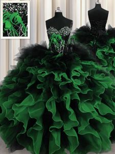 Latest Navy Blue Sleeveless Appliques and Ruffles and Ruffled Layers Floor Length Quinceanera Dresses