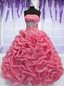 Sleeveless Lace Up Floor Length Beading Ball Gown Prom Dress