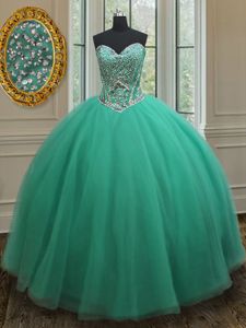 Sophisticated Three Piece Organza and Tulle and Lace Scoop Sleeveless Brush Train Zipper Beading and Lace and Ruffles Ball Gown Prom Dress in Lavender
