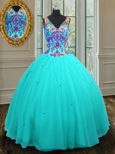 Sleeveless Beading Zipper Sweet 16 Dress