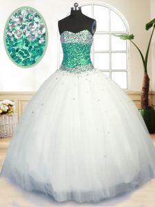 Sleeveless Beading Lace Up Sweet 16 Quinceanera Dress