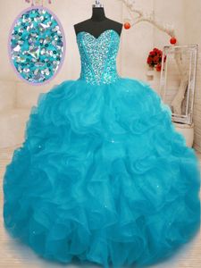 Tulle Cap Sleeves Floor Length Quinceanera Dresses and Beading and Ruffles